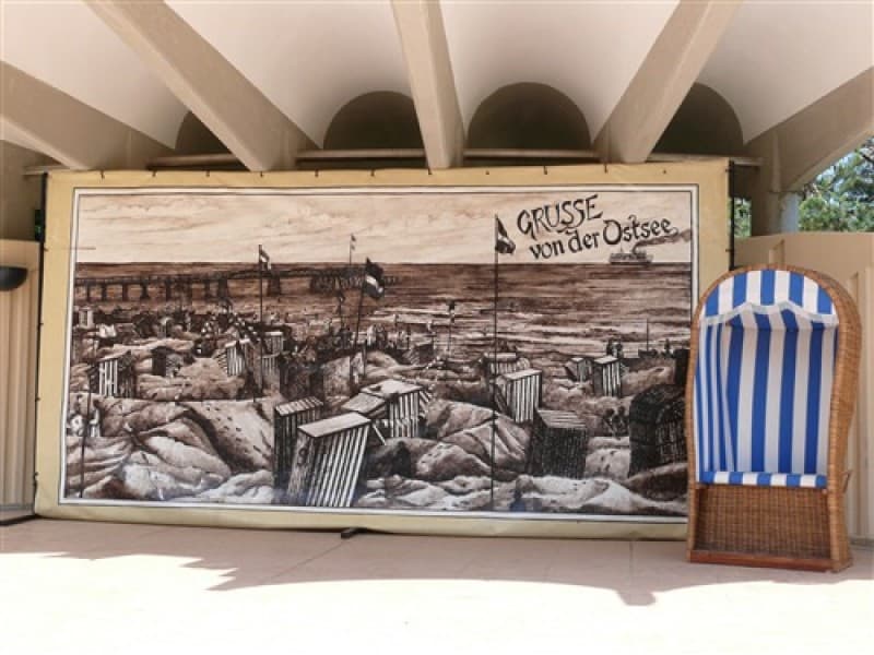 Badebild Bühnenbild , Maritime Dekoration , Strand Dekoration , historisches Badeleben – 2