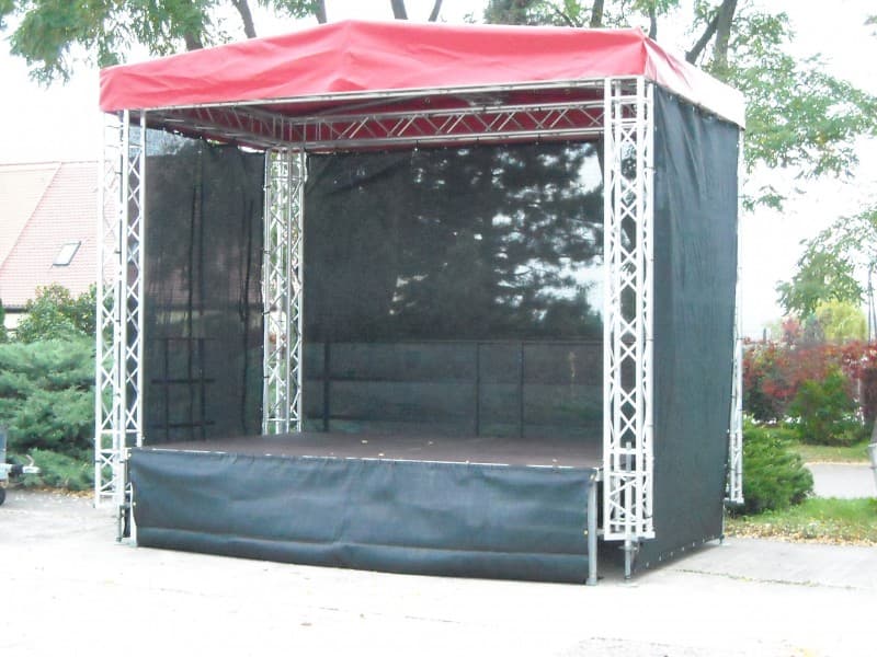 Bühne mit Sattel Dach 4x3 - 12m² für kleine Stadtfest, Präsentation, Events etc. – 2
