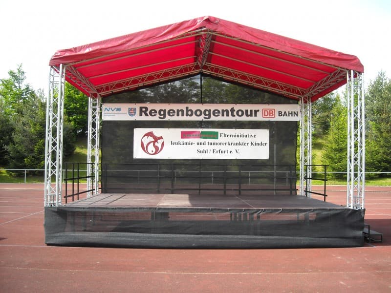 Bühne mit Sattel Dach 6x4-24m² für Stadtfest, Kundgebung, Präsentation, Roadshow, Events & Konzerte – 2