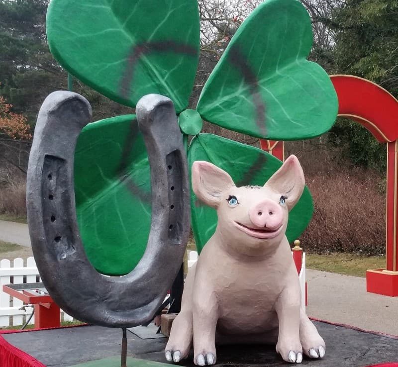 Glücksbringer, Kleeblatt, Schwein, Hufeisen, Silvester Dekoration – 2
