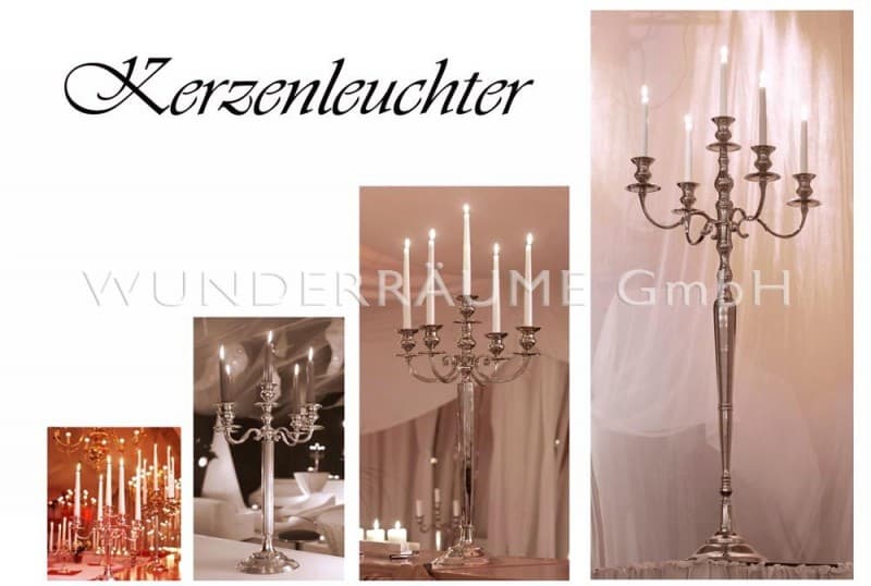 Kerzenleuchter; 5-armig, verchromt; 150 cm WUNDERRÄUME GmbH vermietet: – 4