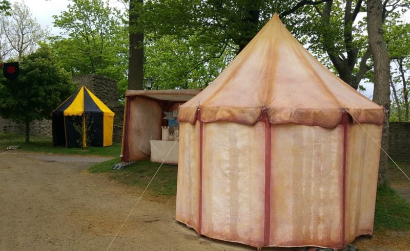 Mittelalterzelt, historische Zelte, Zelt braun, Mittelalterdekoration, Mittelaltermarkt – 2
