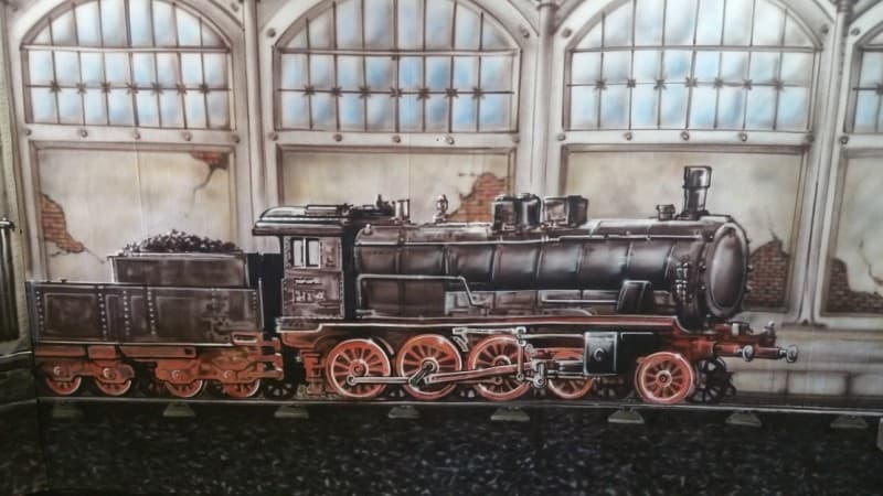 Orient Express Bühnenbild, Eisenbahn Orientexpress Kulisse, Bahnhof – 2
