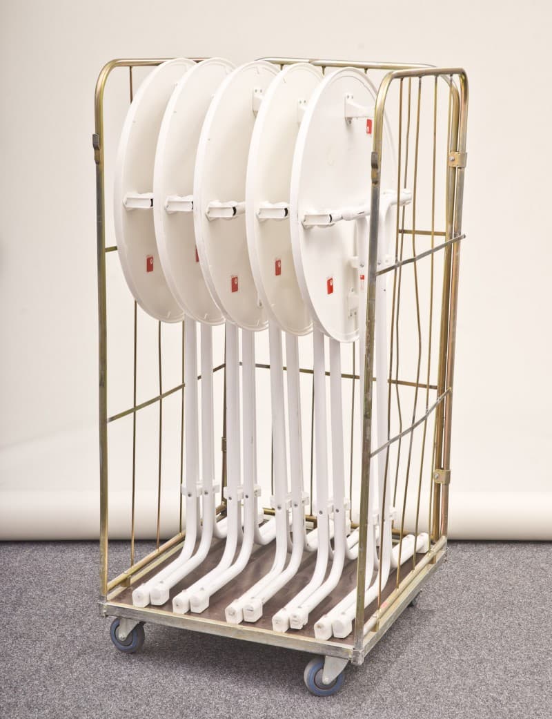 Stehtisch weiss 4 Fußsystem klappbar 70cm Bistrotisch – 2