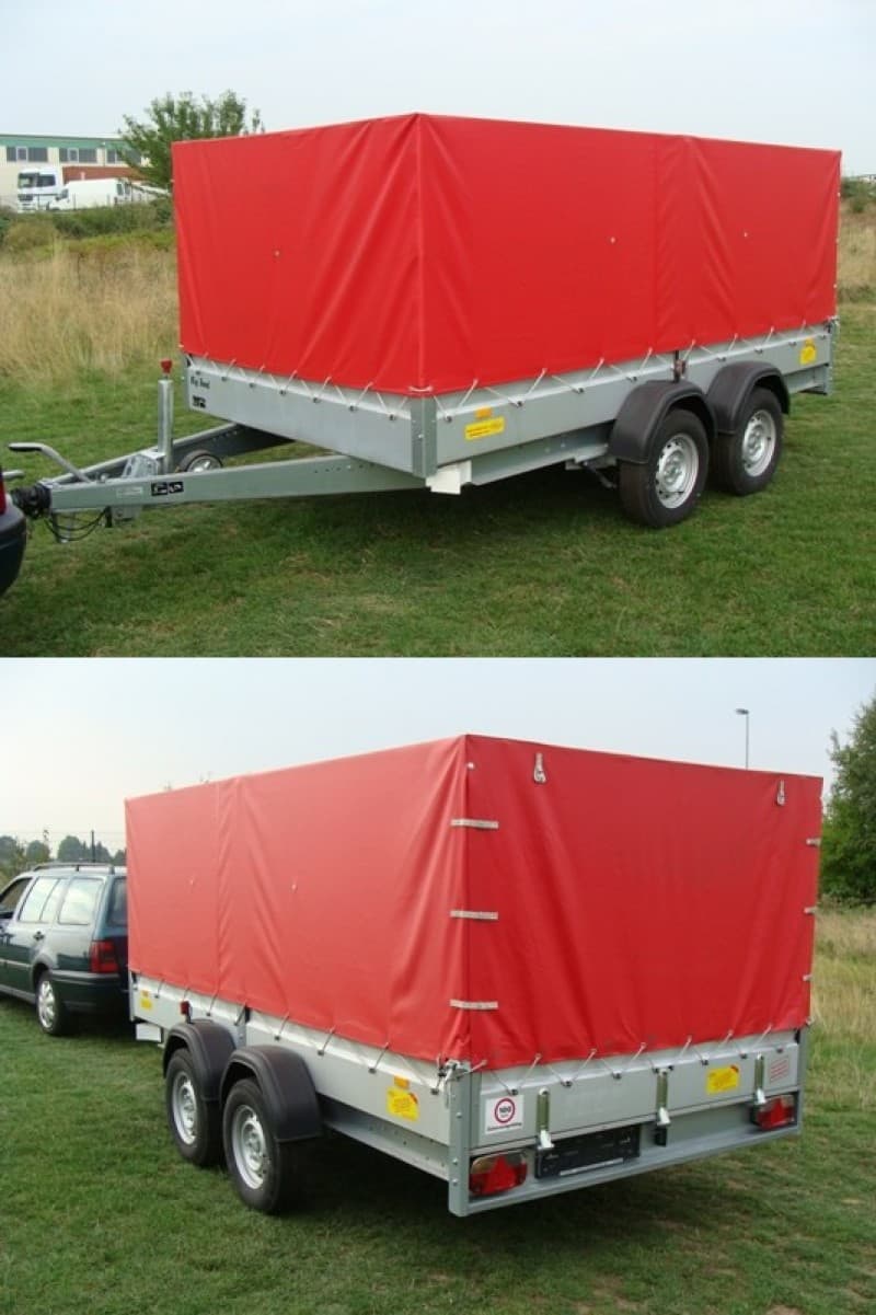 Tieflader Planenanhänger niedrige Höhe 2500 kg gebremst doppelachser / 100 km/h 3510 x 1830 x 1300