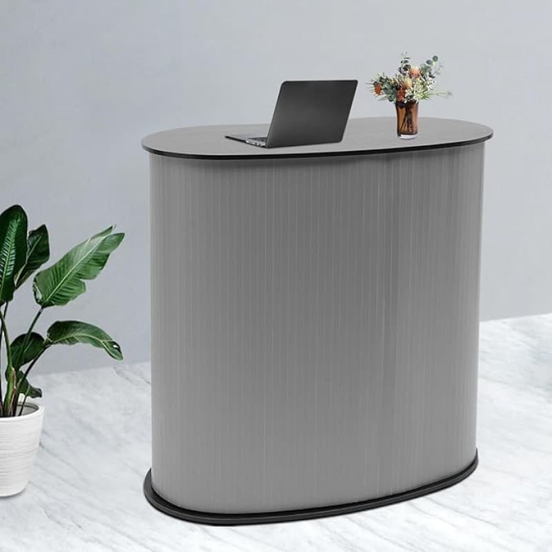 Empfang Messetheke klappbar Mobile Theke Promotion-Stand Verkaufstheke Tragkraft 50 kg Schwarz Ausst – 2