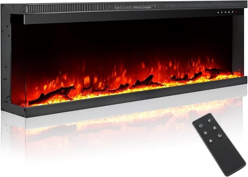 Elektroheizung 3-seitiger Luxus Elektrokamin Kamin freistehend auf Tisch oder Sideboard elektrischer – 2