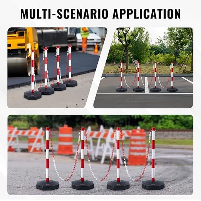 Absperrpfosten Absperrung 4 Stk. 860 x 285 x 285 mm Warnkegel Verkehrsleitkegel Warnleitkegel mit Ke – 4