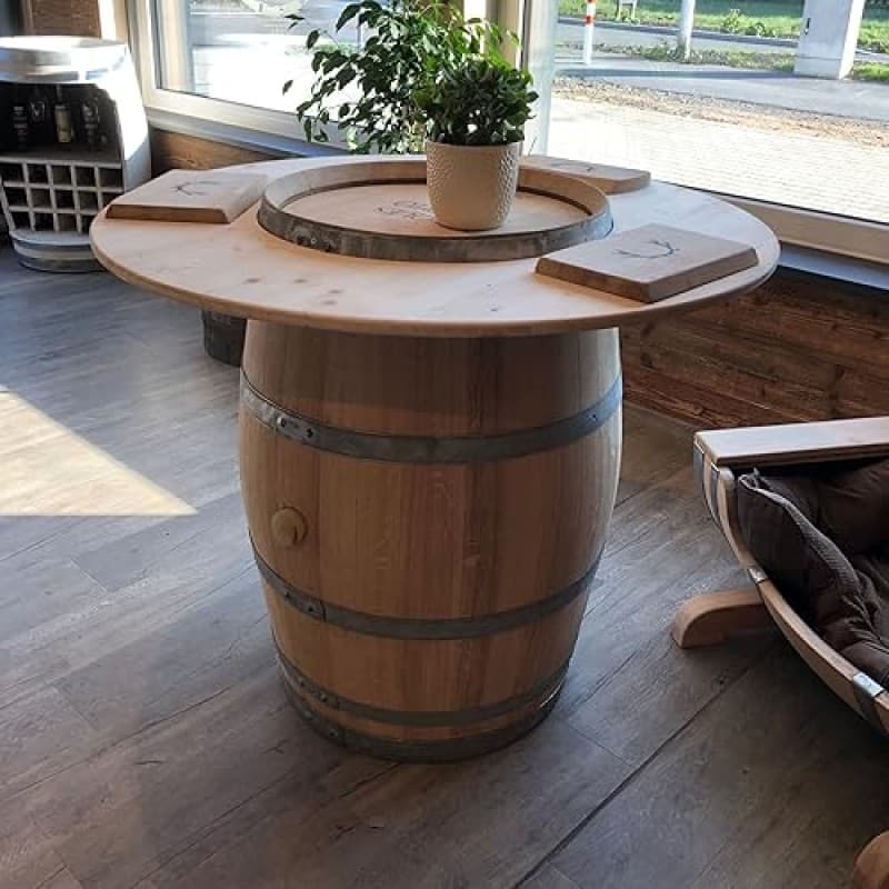 Weinfass Stehtisch Deluxe 225 Liter breiter Ring Natur Höhe 95 cm Gewicht 65 kg – 2