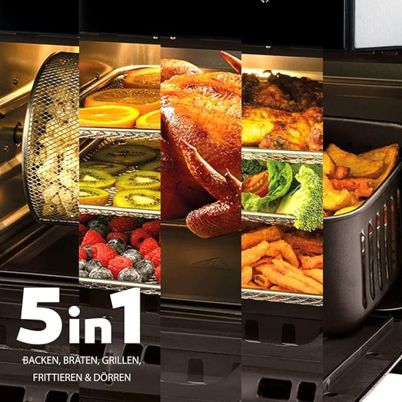 Heißluftfritteuse Fritteuse 12 Liter Mini Backofen Dörrautomat Funktion LCD Display 10 Programme – 5