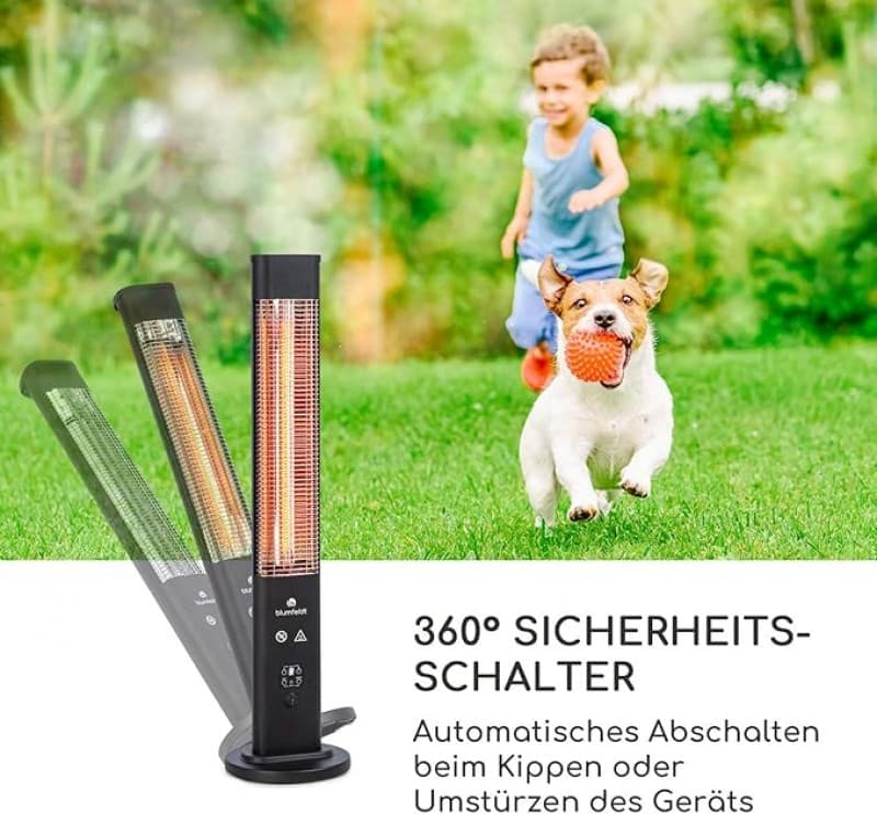 Infrarotstrahler Infrarotheizung Heizstrahler Heizung Standgerät sichere Elektroheizung mit Kippschu – 4