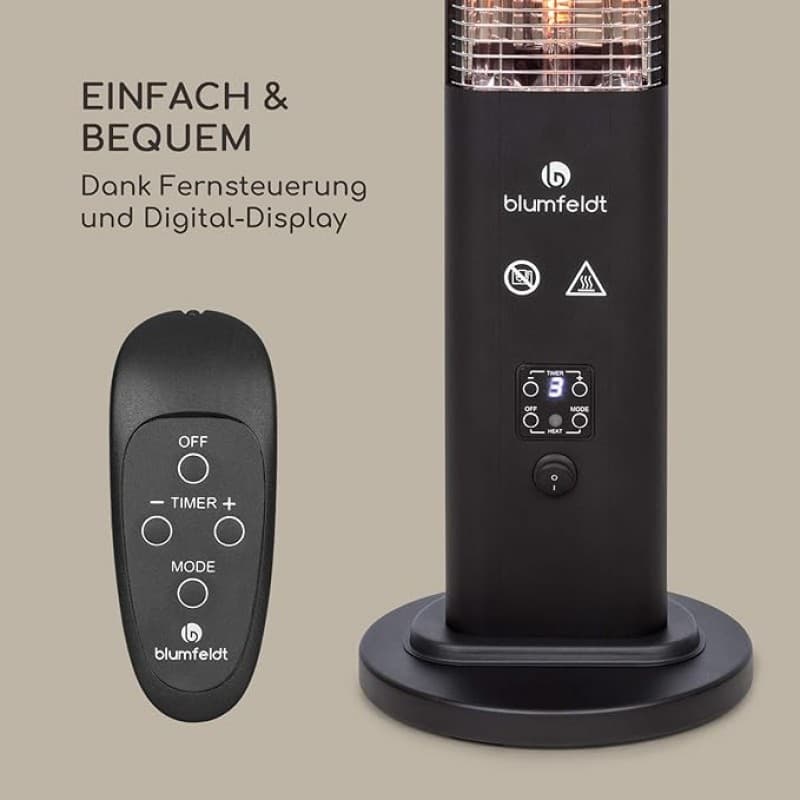Infrarotstrahler Infrarotheizung Heizstrahler Heizung Standgerät sichere Elektroheizung mit Kippschu – 5