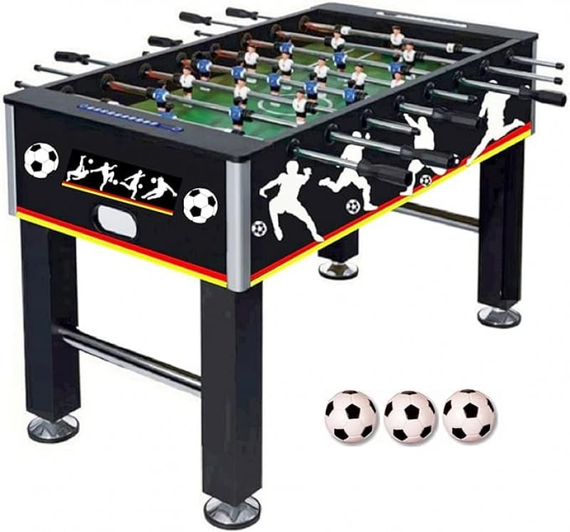 Tischkicker mieten Kickertisch Tischfußball Turnierkicker 2 – 4 Spieler inkl. 4 Bälle 140 x 73 x 87