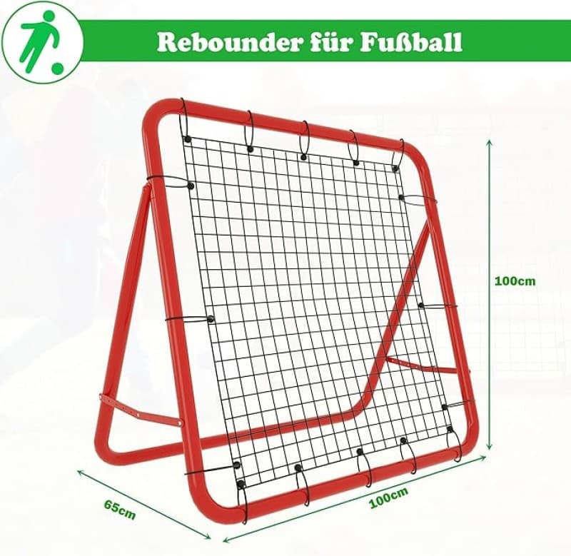 Fußball tragbares Fußballtor mit Stahlrahmen und Rebound-Netz Winkel einstellbar 4 Winkel einstellba – 3
