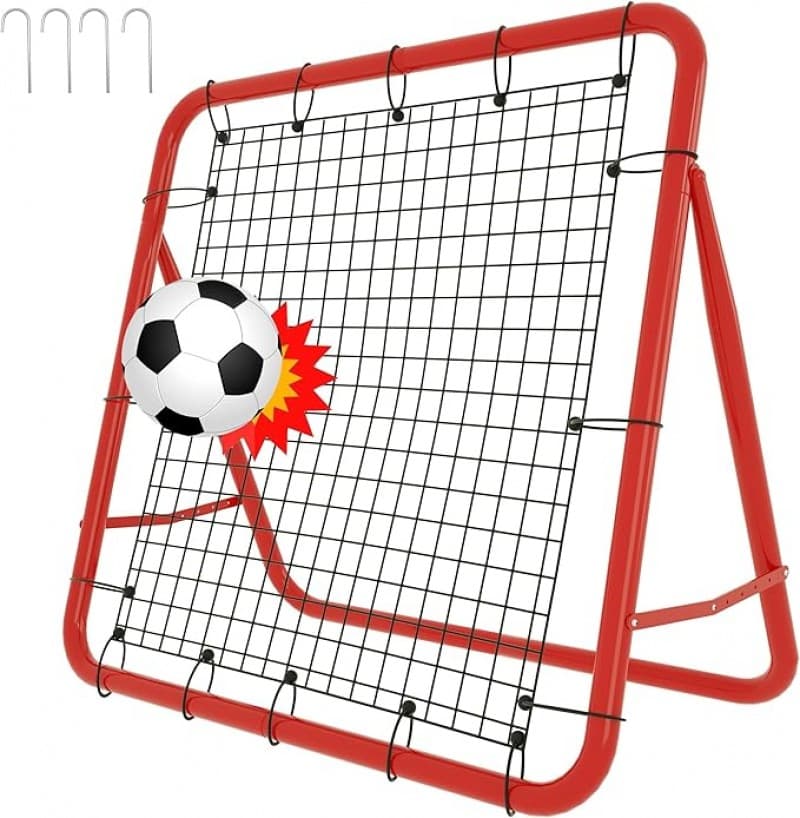 Fußball tragbares Fußballtor mit Stahlrahmen und Rebound-Netz Winkel einstellbar 4 Winkel einstellba – 2