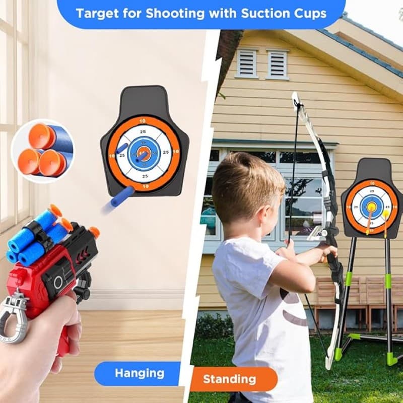 Bogenschiessen Pfeil + Bogen 2er-Pack Pfeil- und Bogenspielzeug für Kinder von 5–12 Jahren Jungen un – 2