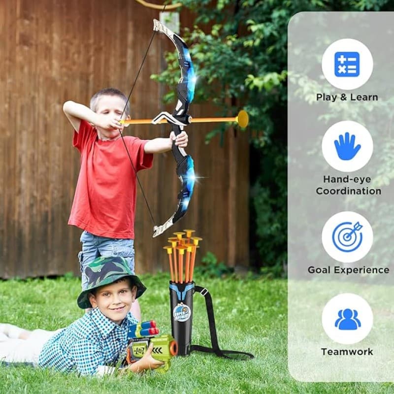 Bogenschiessen Pfeil + Bogen 2er-Pack Pfeil- und Bogenspielzeug für Kinder von 5–12 Jahren Jungen un – 5
