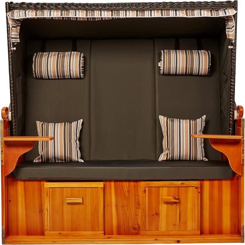 Strandkorb XXL Strandschönheit Ostsee XXL 2,5-Sitzer anthrazit olive Perfekt für Strand Camping Gart – 2