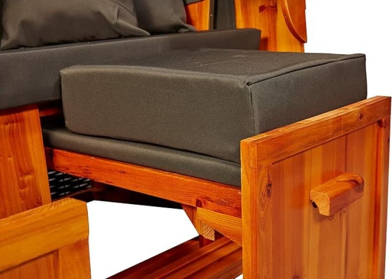 Strandkorb XXL Strandschönheit Ostsee XXL 2,5-Sitzer anthrazit olive Perfekt für Strand Camping Gart – 4