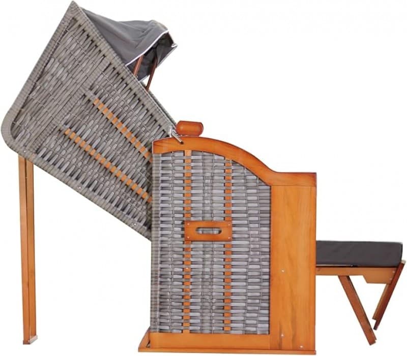 Strandkorb 2,5 Sitzer Klassik XXL 160 cm breit Volllieger inkl. Strandkorbrollen ideal für Strand Ca – 4