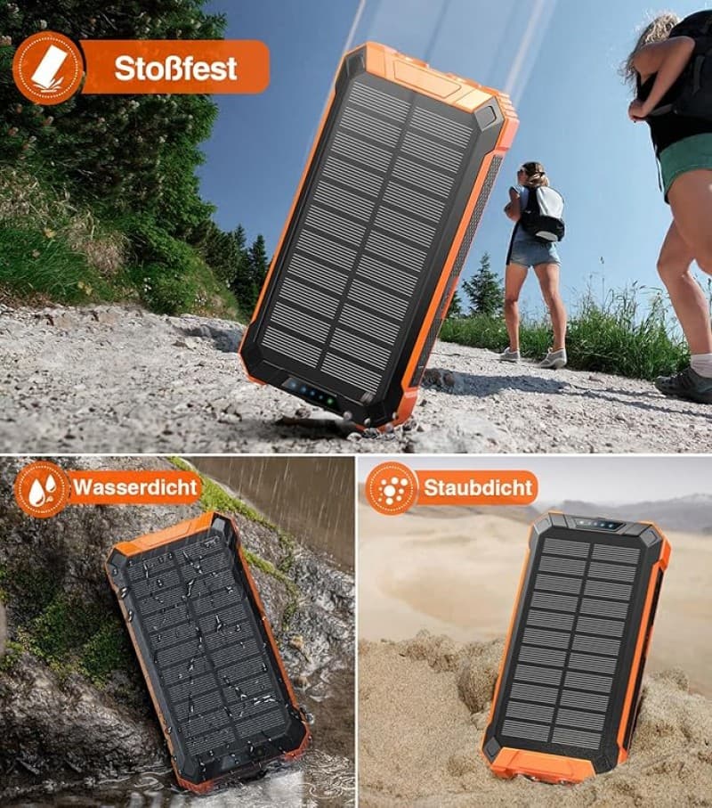 Ladegerät Handy Wireless Solar PowerBank 26800mAh mit 6 Ausgängen 4 Eingänge Solarladegerät 15 W Sch – 5