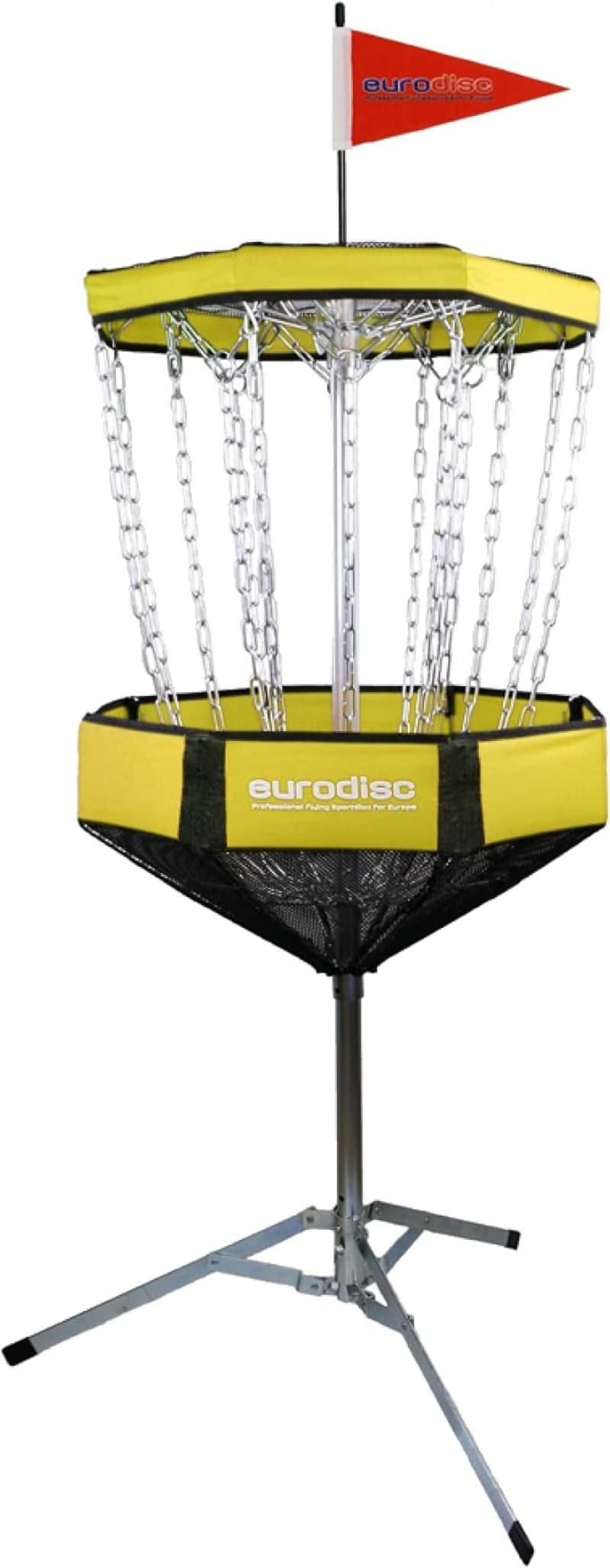Discgolf Korb CHAINWALKER GELB Disc Golf Target Frisbee Höhe: 140 cm tragbar mobil zum zusammenfalte – 2