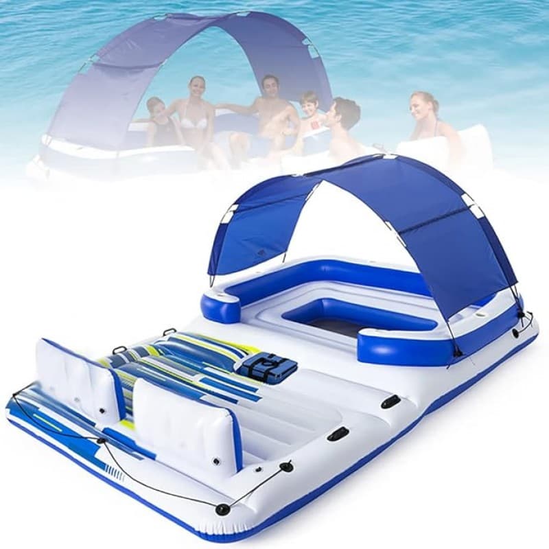 Schwimminsel aufblasbare Insel aufblasbarer Schwimmer für Pool oder See für 6–8 Personen große schwi – 2