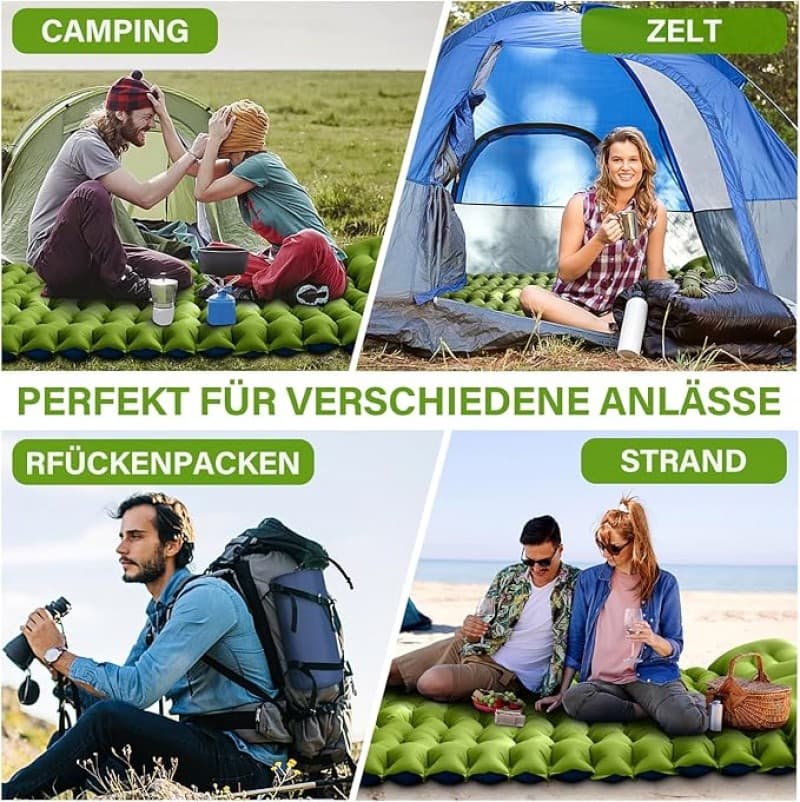 Camping Isomatte selbstaufblasend verdickte doppel Camping Matratze ultraleicht Luftmatratze Camping – 5