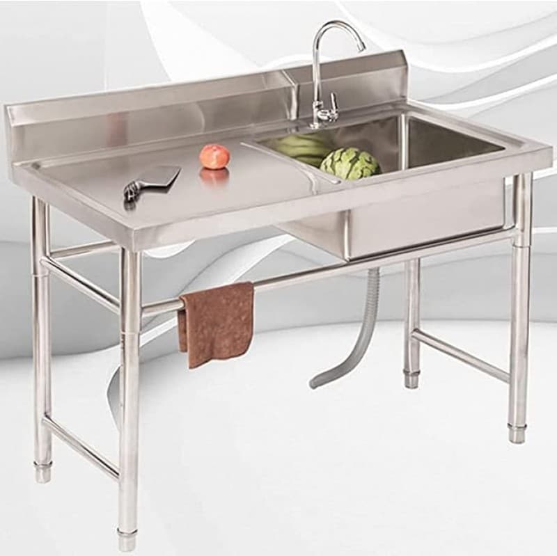 Outdoorspüle Edelstahl Camping Spüle Küchenspüle inkl. Armaturen 1 Becken mobile Spüle Gartenspüle S