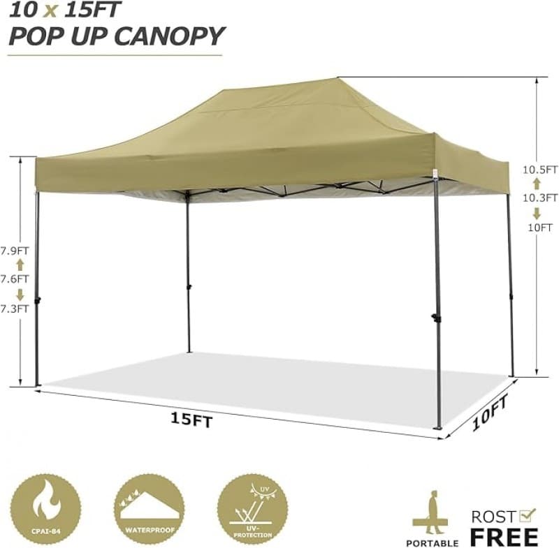 Verkaufszelt Faltpavillon Pavillon Zelt wasserdicht 4 Seitenwände 2 Fenster Türe 3 x 4,5 m (13,5 qm) – 2