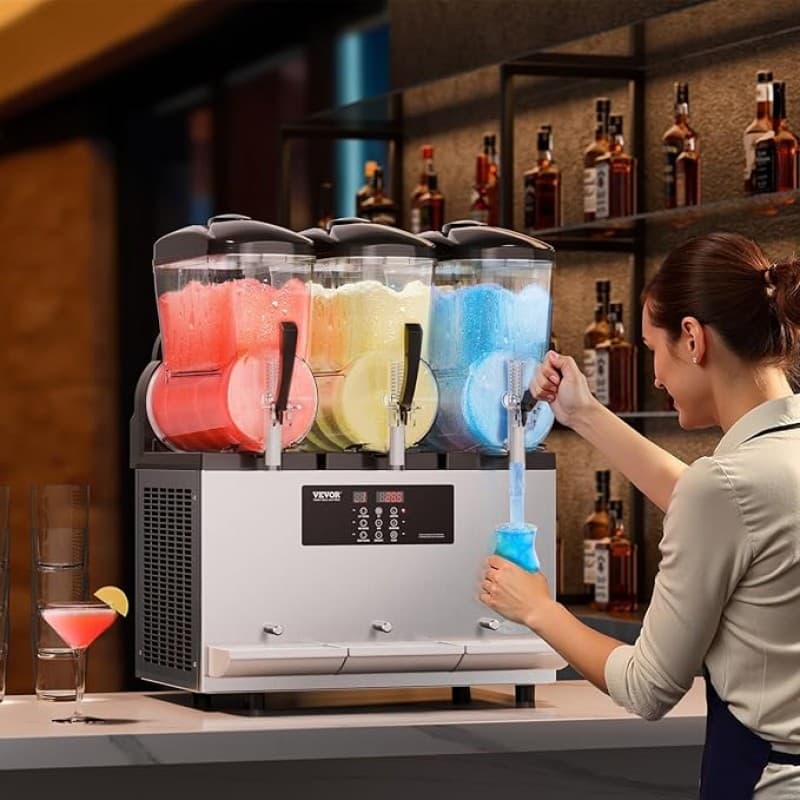 Slush-Eismaschine gewerblich 36 l Edelstahl + PC + PP Frozen Drink Maker Slush-Maschine Partys Cafés – 4