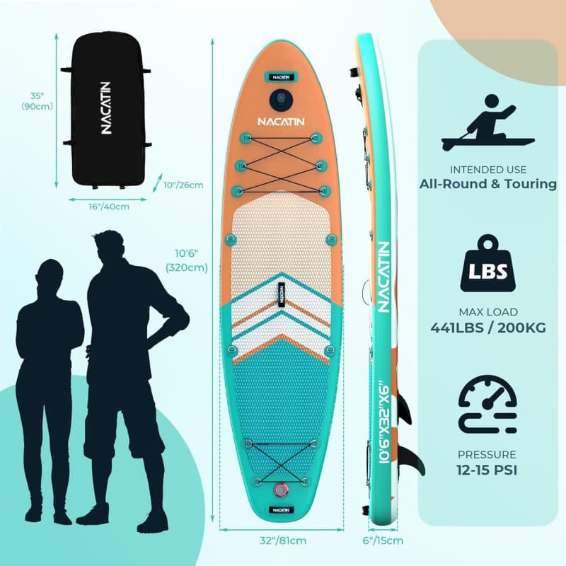 Stand Up Paddle Board mit Kajak-Umbausatz aufblasbar komplettes SUP-Set für Erwachsene mit Einzel – 5