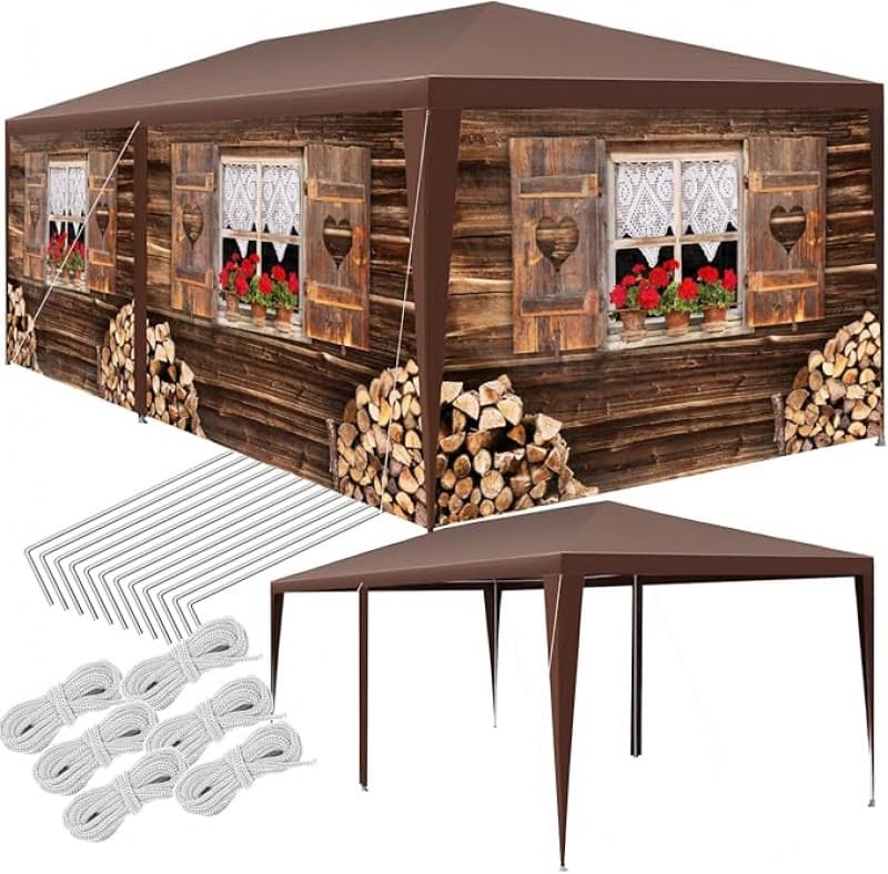 Festzelt Almchalet Festivalpavillon Zelt Gartenzelt 3D-Design mit 6 Seitenteilen Partyzelt Event – 2