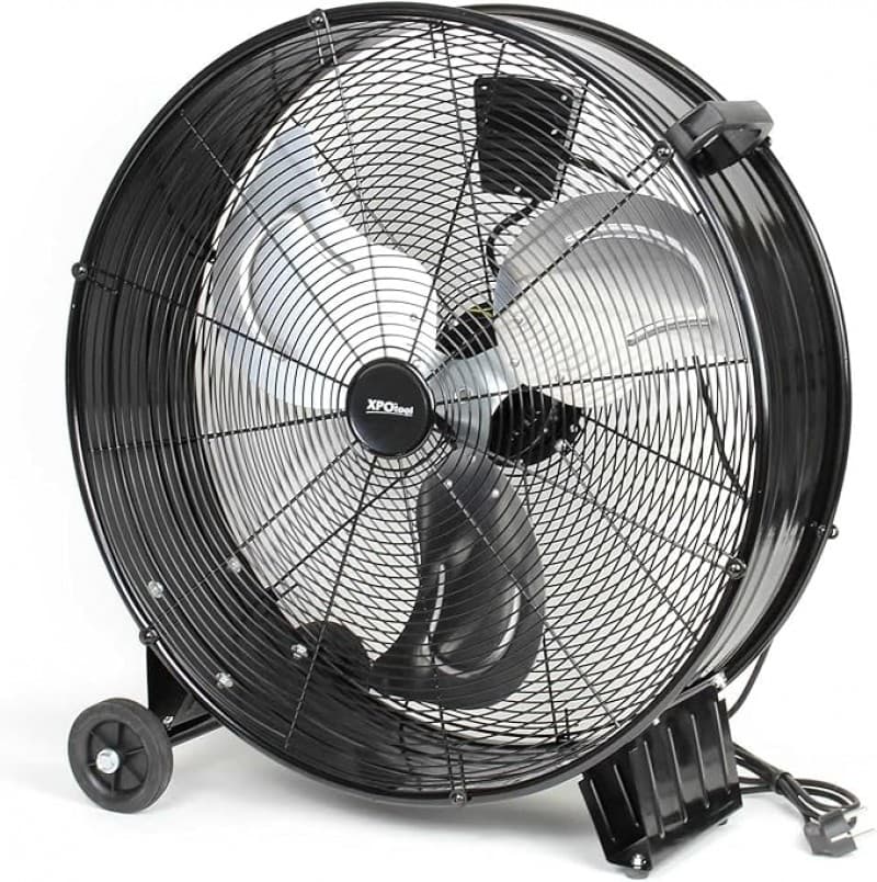 Trommelventilator Standventilator Windmaschine 60 cm 180 W mit Kabel und Rollen 3 Geschwindigkeiten – 2