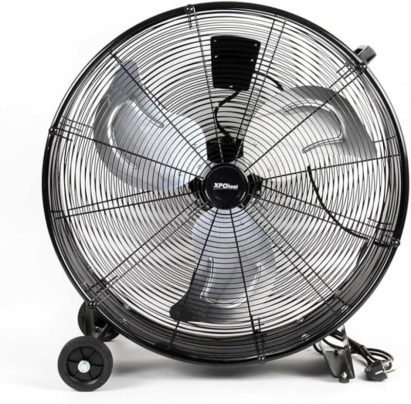 Trommelventilator Standventilator Windmaschine 60 cm 180 W mit Kabel und Rollen 3 Geschwindigkeiten – 3