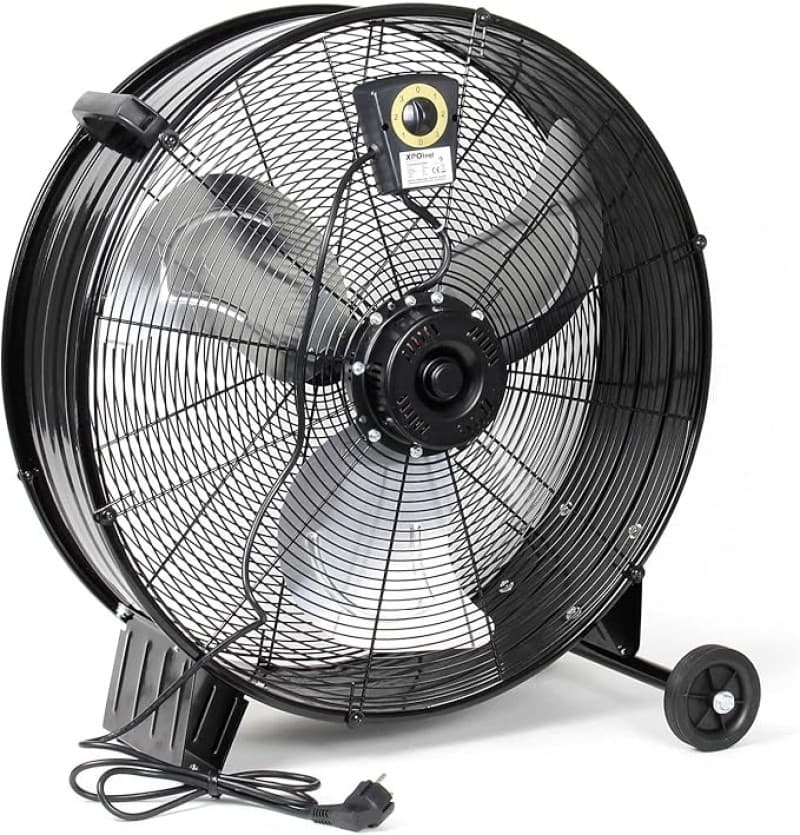 Trommelventilator Standventilator Windmaschine 60 cm 180 W mit Kabel und Rollen 3 Geschwindigkeiten – 4