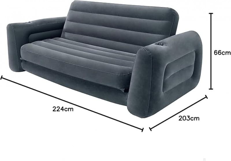 Schlafsofa aufblasbar Gästebett Strandbett Campingbett Campingcouch 2-Sitzer Vinyl 203 x 224 x 66 cm – 4