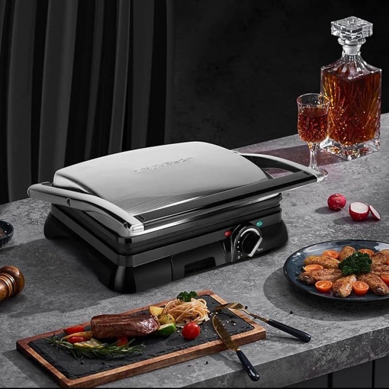 Panini-Grill Sandwichmaker Kontaktgrill 2000 Watt Edelstahl Antihaftbeschichtung Öffnung 180 Grad – 2