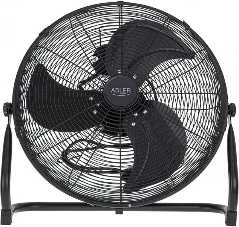 Ventilator Standventilator Windmaschine 45 cm 200 W Chrom 3 Geschwindigkeiten Aluminiumflügel leise – 2