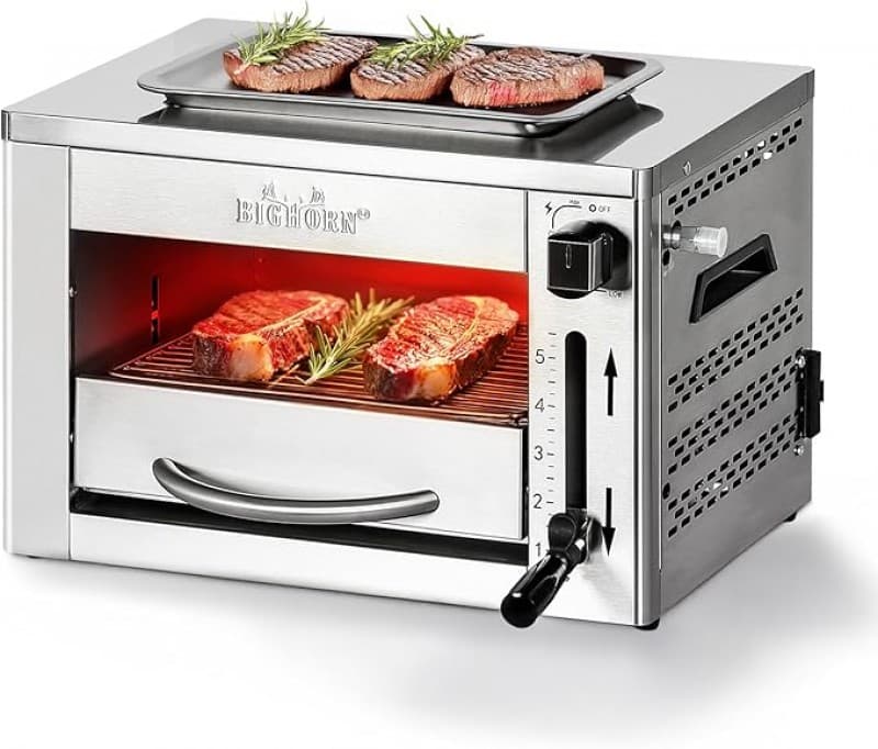 Steakgrill Infrarot tragbarer Gasgrill 870°C perfekt für Steak Picknick BBQ 33 x 45 x 30 cm – 2