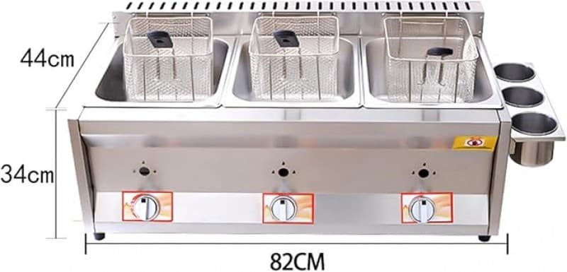 Gasfritteuse Fritteuse gewerblich 2 Tanks 10 l x 2/3 Korb Deckel Edelstahl Propan große Kapazität – 2
