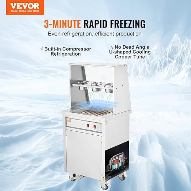 Eismaschine zum Frittieren Eisbereiter von Eisrollen quadratische 14 x 14 Zoll große Pfanne – 2