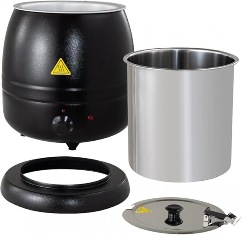 Suppentopf Topf Kochtopf Soßentopf elektrisch bis 95 °C 10 Liter schwarz Gastronomiebedarf – 2