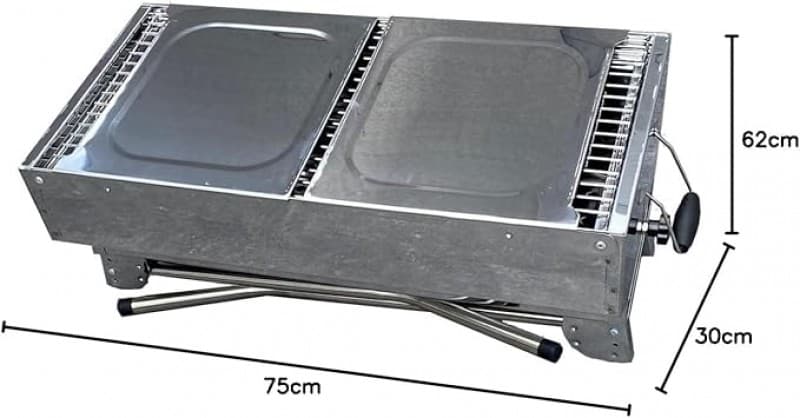 Standgrill Schaschlikgrill Family Grill klappbaren Füßen Döner- und BBQ Holzkohlegrill Säulengrill – 3