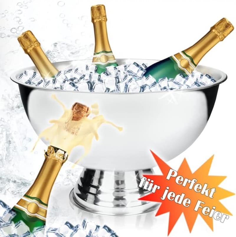 Sektschale Champagnerkühler Früchtekühler Edelstahlschale Getränkekühler Sektkühler Weinkühler – 4