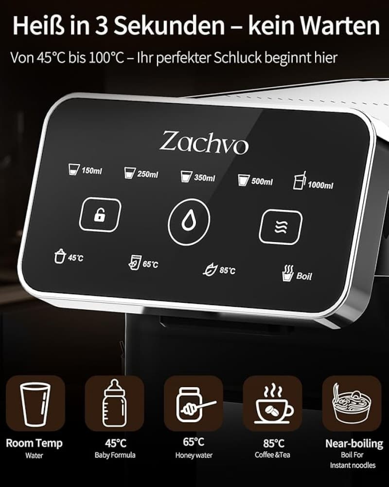 Heißwasserspender Wasserspender 3 l Tank 2600 Watt heißes Wasser in Sekunden 4 Temperaturen – 3
