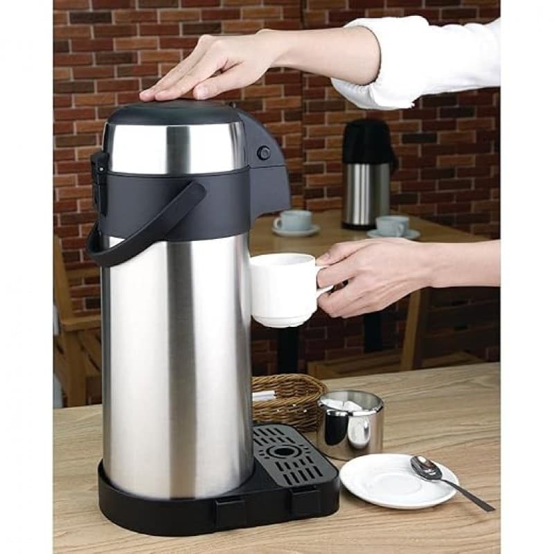 Teekanne Pumpkanne Kaffeekanne Thermoskanne Isolierkanne Airpot 5L 445 x 172 mm Edelstahl Infuser – 3