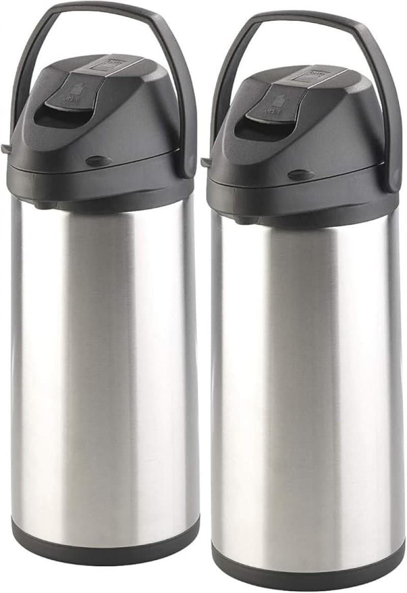 Vakuumisolierkanne 2 x 5 L Isolierkanne Pumpkanne 2er-Set Kaffeekanne doppelwandig mit Pumpsystem