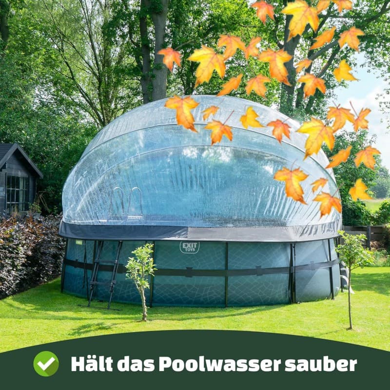 Kalkpool Multifunktionsabdeckung Ø 244 x 76 cm kompakter runder Rahmenpool Kartuschenfilterpumpe – 5