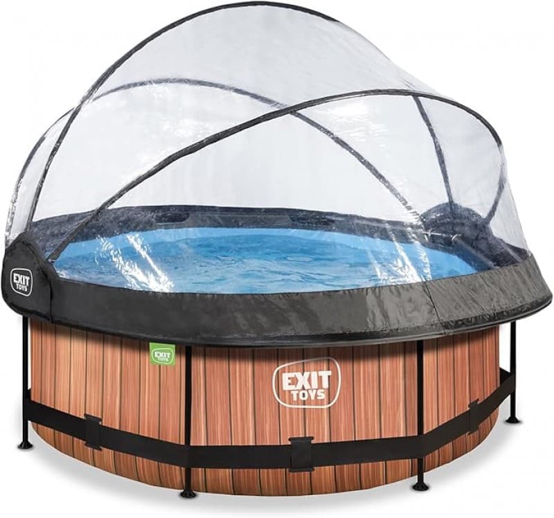 Kalkpool Multifunktionsabdeckung Ø 244 x 76 cm kompakter runder Rahmenpool Kartuschenfilterpumpe – 2
